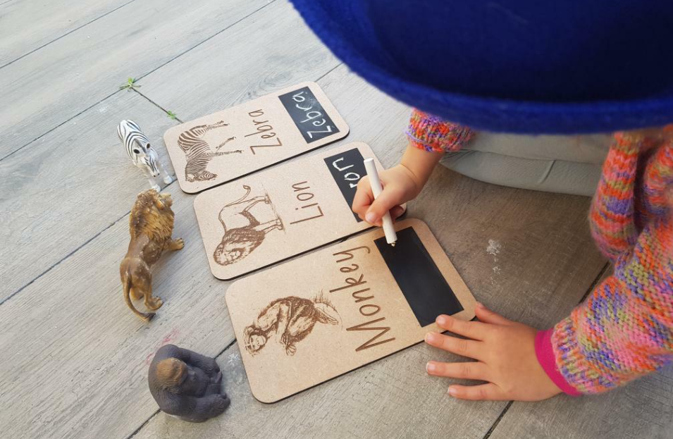 Zoo Animal Chalk Flash Cards