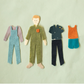 Felt boy doll with changeable clothes